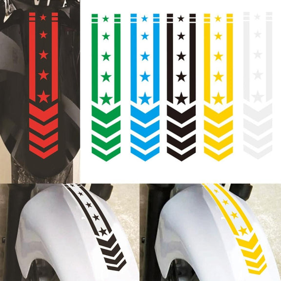10pcs Motorcycle Car Fender Reflective Sticker Modified Decorative Water-resistant Sticker Arrow Star(Black)