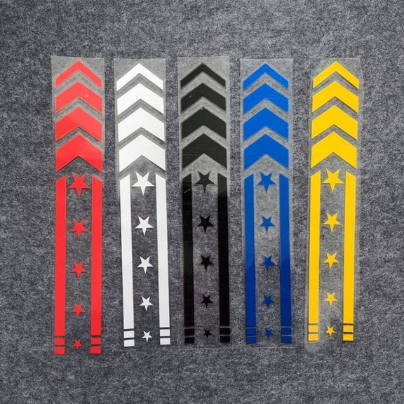 10pcs Motorcycle Car Fender Reflective Sticker Modified Decorative Water-resistant Sticker Arrow Star(White)