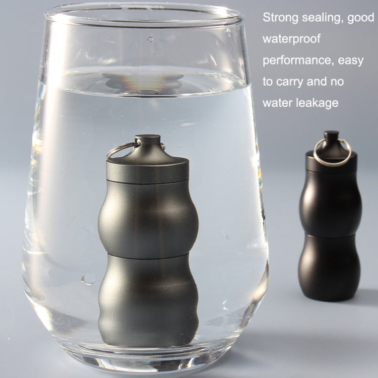 F25 Outdoor First Aid Pill Sealed Bottle Mini Water-resistant Metal Medicine Jar Keychain(Black)
