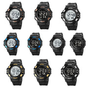 SKMEI 2003 Multifunctional Back Light Sports Watch Mens Countdown Date Alarm Clock Watch(Blue Black Machine)
