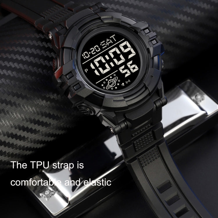 SKMEI 2003 Multifunctional Back Light Sports Watch Mens Countdown Date Alarm Clock Watch(Rose Gold Black Machine)
