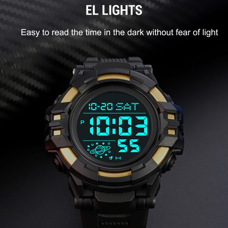SKMEI 2003 Multifunctional Back Light Sports Watch Mens Countdown Date Alarm Clock Watch(Silver Black Machine)