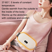 4000mAh Intelligent Massage Warming Belt Digital Electric Abdominal and Waist Massager(Pink)