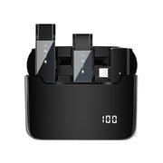 S16-S One To Two Black Digital Display Wireless Lavalier Microphone With Charging Compartment,Spec: 8 Pin Interface