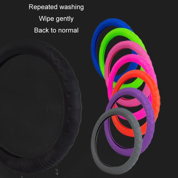 Silicone Non-slip Wear-resistant Concave Point Car Steering Wheel Cover, Size: 34-38cm(Black)