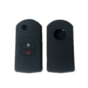 For Mazda M6/CX-5 2pcs Remote Control Folding 2 Button Silicone Case(Black)