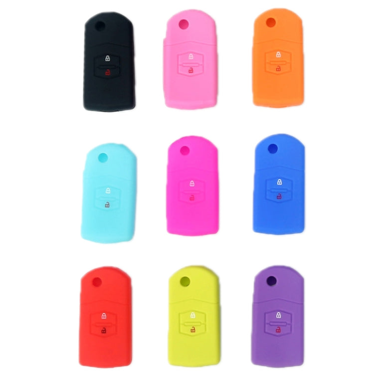 For Mazda M6/CX-5 2pcs Remote Control Folding 2 Button Silicone Case(Black)