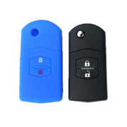 For Mazda M6/CX-5 2pcs Remote Control Folding 2 Button Silicone Case(Black)
