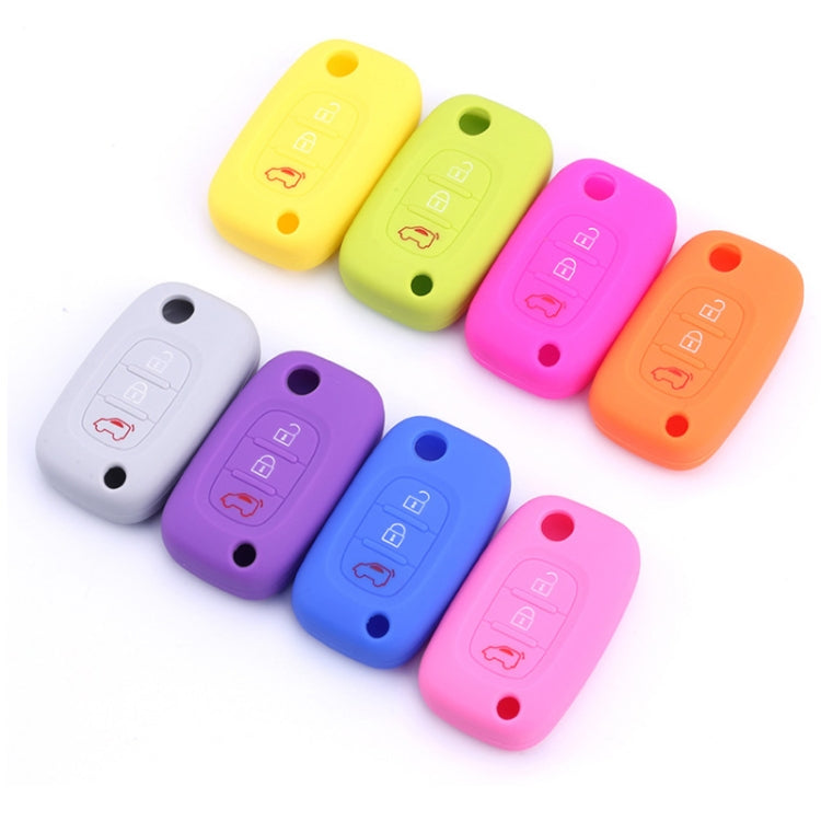 For Mercedes-Benz Smart Folding 2pcs 3 Button Silicone Key Case(Orange)