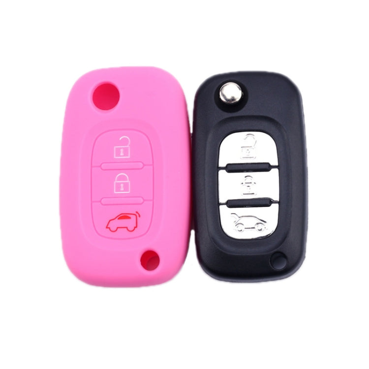 For Mercedes-Benz Smart Folding 2pcs 3 Button Silicone Key Case(Orange)