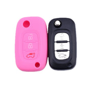 For Mercedes-Benz Smart Folding 2pcs 3 Button Silicone Key Case(Orange)