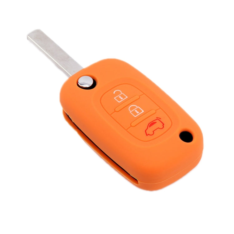 For Mercedes-Benz Smart Folding 2pcs 3 Button Silicone Key Case(Orange)