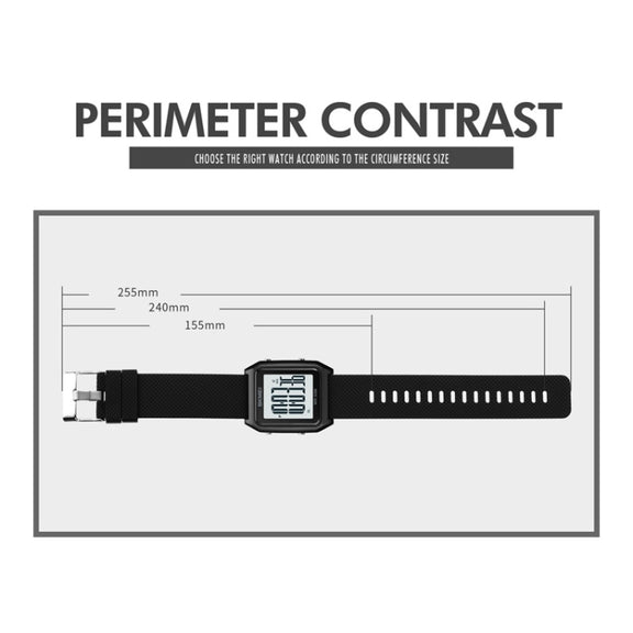 SKMEI 1866 Square Large Screen Men Steel Belt Multi-function Night Light Alarm Clock Watch(Silver White Machine)