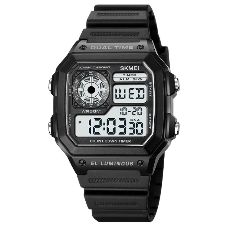 SKMEI 1998 Transparent Shell Ice Sensor Outdoor Sports Water-resistant Multi-function Watch(Black)