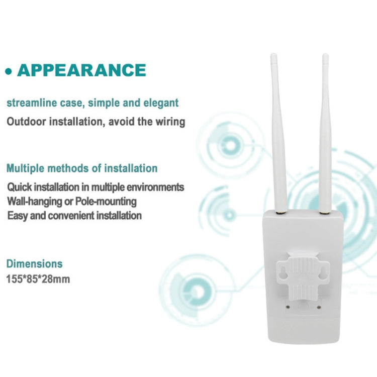 Asian Version 4G LTE Router CPE Outdoor Water-resistant Mobile Router Triple Network, EU Plug