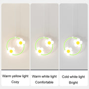 Children Room Bedside Warm Sunflower Chandelier, Color: Square Pink Warm Light