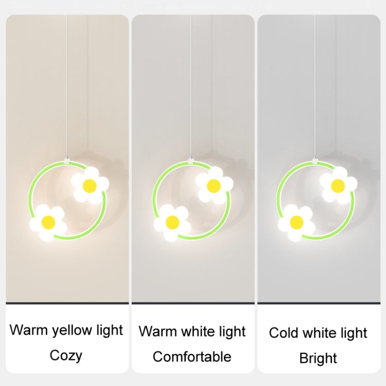 Children Room Bedside Warm Sunflower Chandelier, Color: Square Pink Warm Light