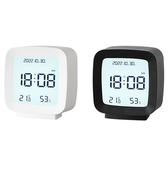 2286 Mini Multifunctional Calendar Alarm Clock Bedside Temperature and Humidity Clock(Black)