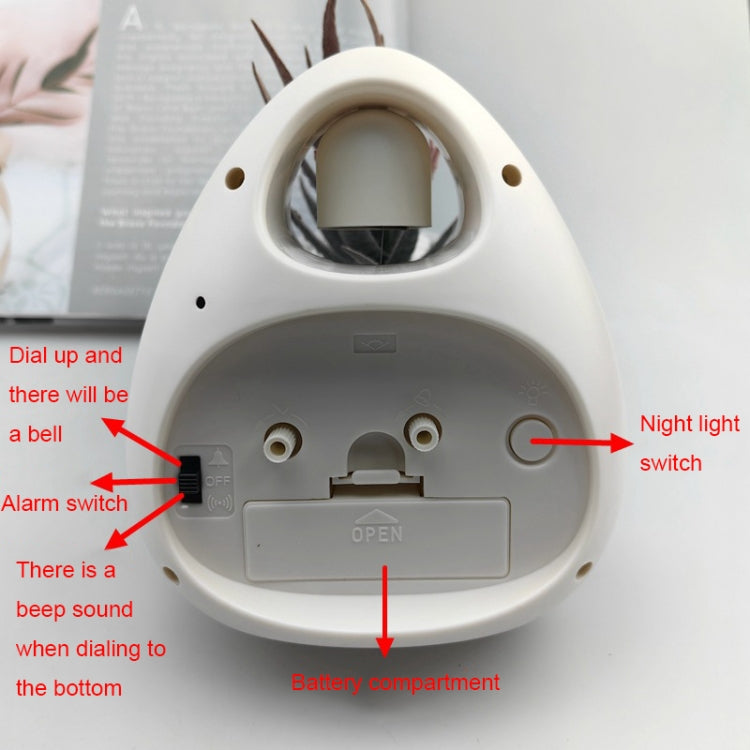 GH809 Egg-shaped Desktop Children Alarm Clock Bedside Cute Belling Clock(Pink)