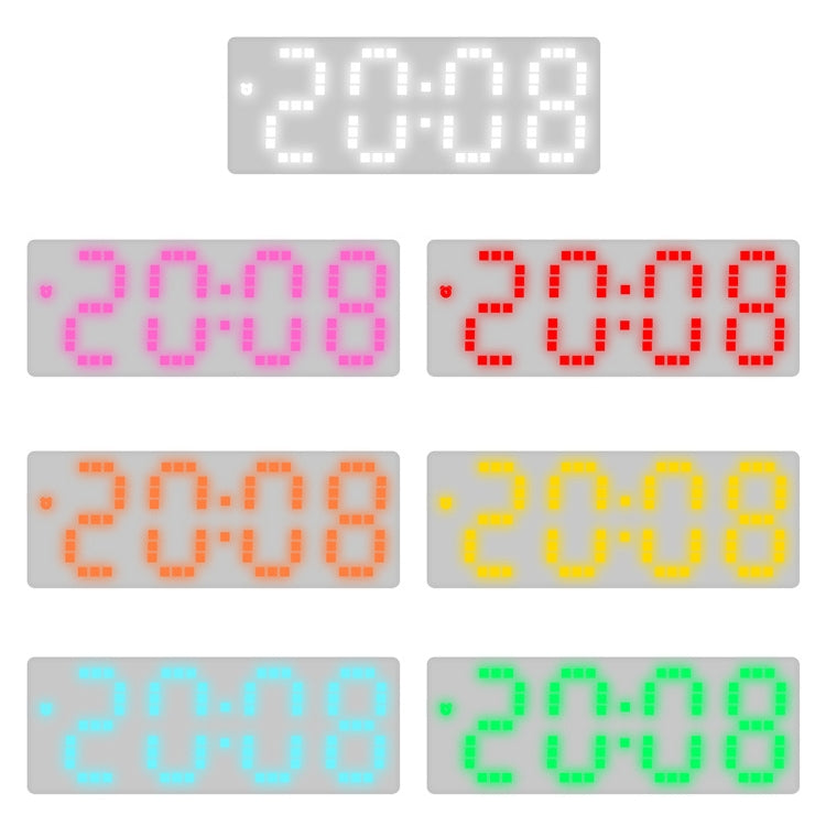 8017 LED Screen Voice Control Digital Alarm Clock Desktop Multifunctional Temperature Clock(Yellow)