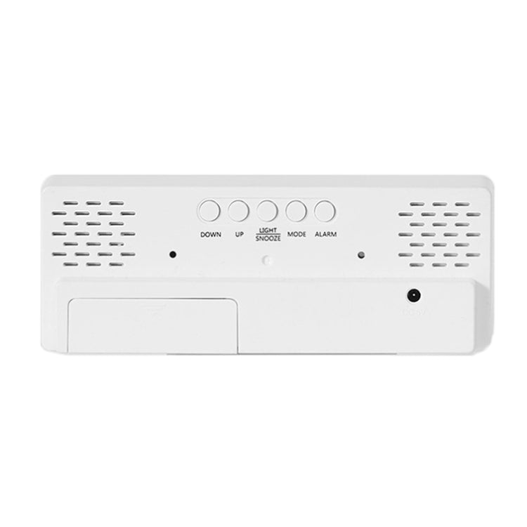 8017 LED Screen Voice Control Digital Alarm Clock Desktop Multifunctional Temperature Clock(White)