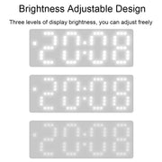 8017 LED Screen Voice Control Digital Alarm Clock Desktop Multifunctional Temperature Clock(White)