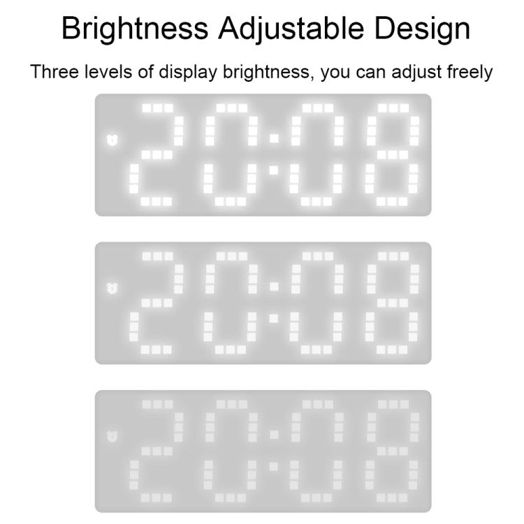 8017 LED Screen Voice Control Digital Alarm Clock Desktop Multifunctional Temperature Clock(White)