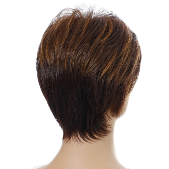 WIG-155 Ladies Short Curly Wig High Temperature Silk Chemical Fiber Headgear(Brown)