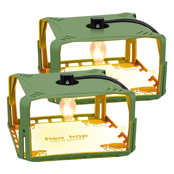 2pcs SK121 Square Fly Trap Flea Trap Pet Household Flea Light Catcher(UK Plug)