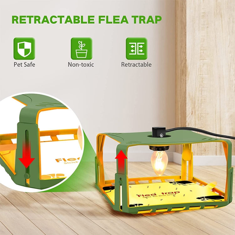 2pcs SK121 Square Fly Trap Flea Trap Pet Household Flea Light Catcher(US Plug)