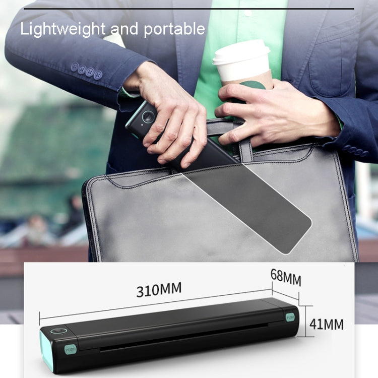 M08F Bluetooth Wireless Handheld Portable Thermal Printer(White A4 Version)