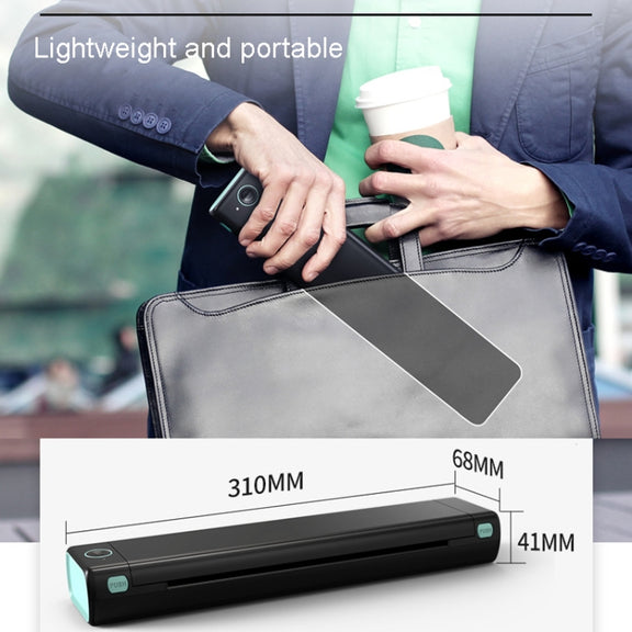 M08F Bluetooth Wireless Handheld Portable Thermal Printer(White A4 Version)