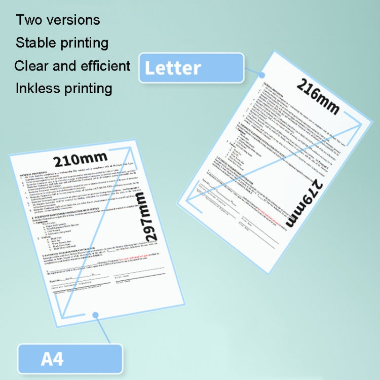 M08F Bluetooth Wireless Handheld Portable Thermal Printer(White A4 Version)