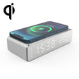 W258 With Clock / Temperature Display Desktop Phone / Earphone Wireless Charging(5W Silver) - Wireless Charger by PMC TechLife | Online Shopping South Africa | PMC TechLife | Buy Now Pay Later Mobicred