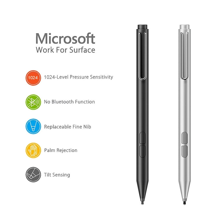 F94S For Microsoft Surface Series Stylus Pen 1024 Pressure Level Electronic Pen(Silver)