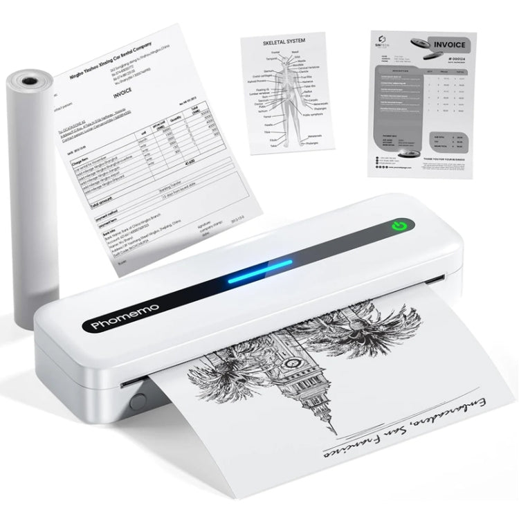Phomemo M832 300dpi Wireless Thermal Portable Printer, Size: A4 Version(White)