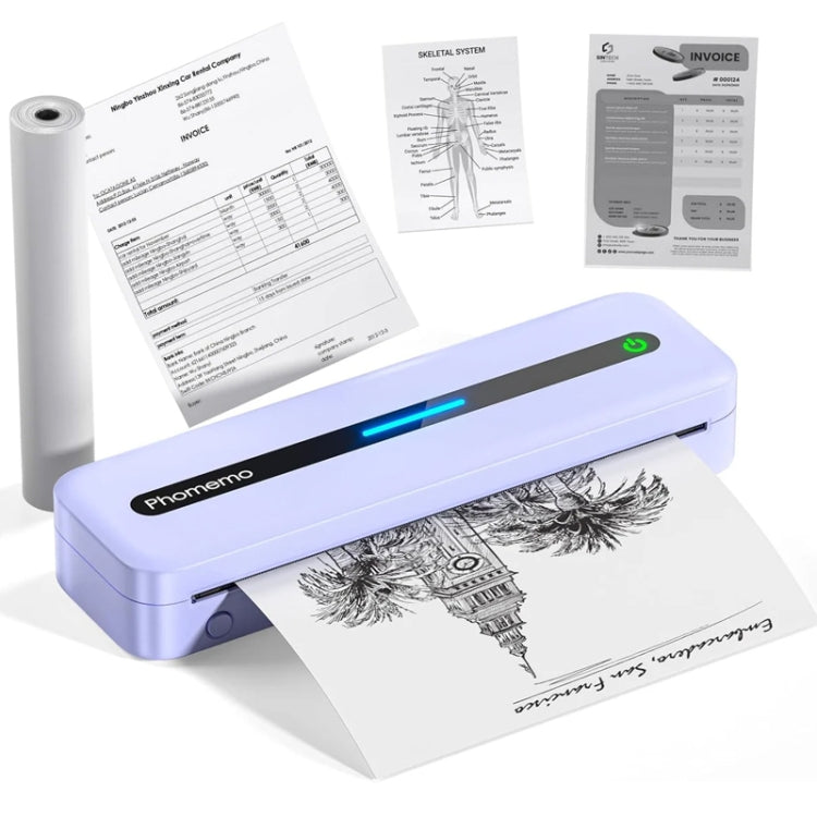 Phomemo M832 300dpi Wireless Thermal Portable Printer, Size: Letter Version(Purple)