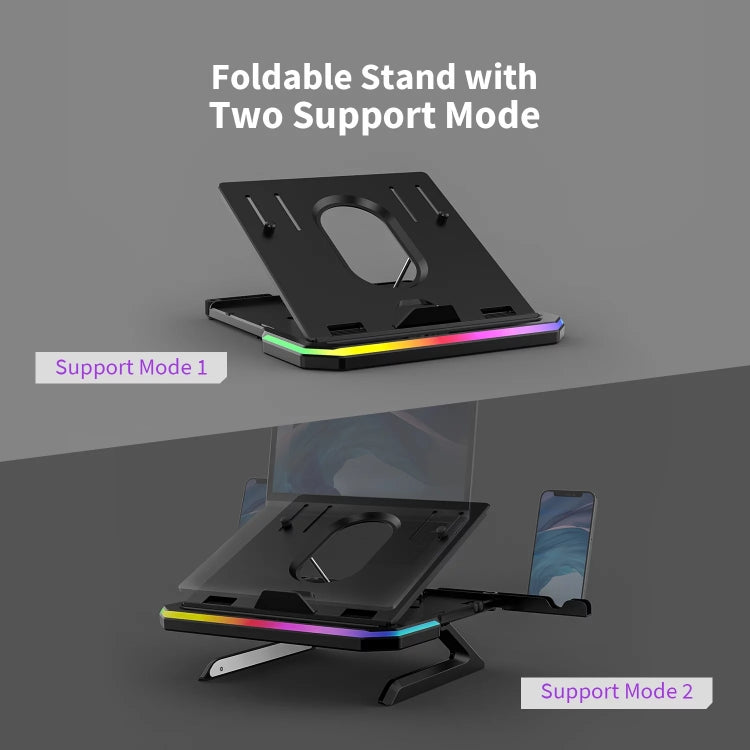 Laptop Stand with RGB Lighting 9-Level Adjustable Notebook Stand(Pink)