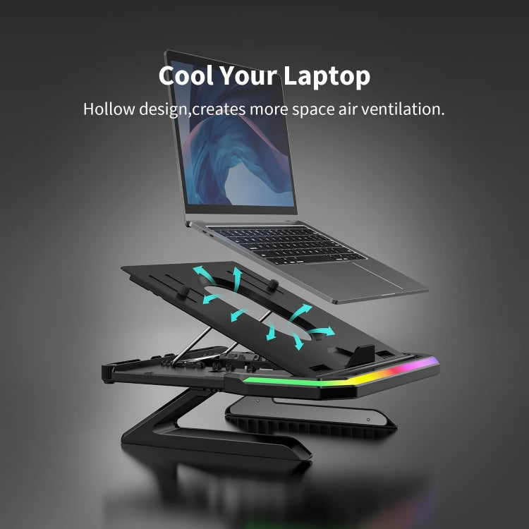 Laptop Stand with RGB Lighting 9-Level Adjustable Notebook Stand(Pink)