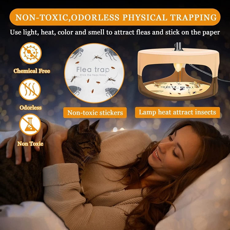 2pcs SK111 Pet Household Flea Lamp Flea Sticky Trapper Flea Capture Device(UK Plug)