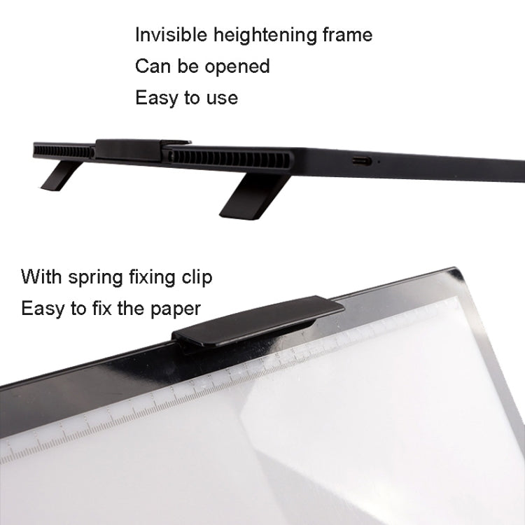 A4-D28B Rechargeable Copy Desk Drawing Board, Specification: With Charging Line+AU Plug Adapter