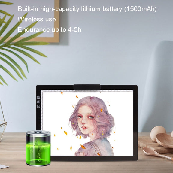 A4-D28B Rechargeable Copy Desk Drawing Board, Specification: With Charging Line+AU Plug Adapter