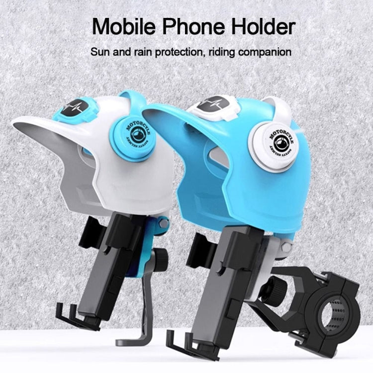 Small Helmet Sunscreen Phone Stand Bracket Motorcycle Mobile Phone Holder,Spec: White Helmet