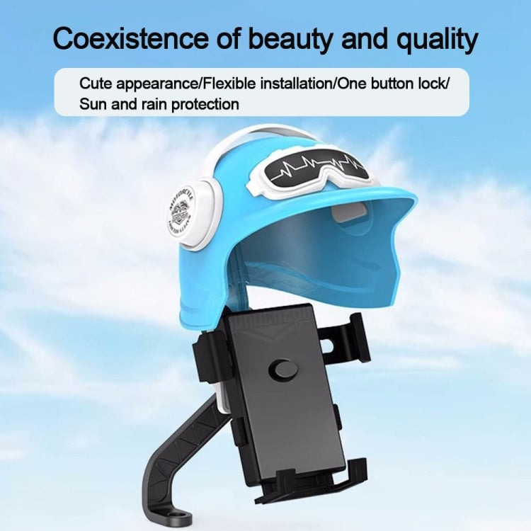 Small Helmet Sunscreen Phone Stand Bracket Motorcycle Mobile Phone Holder,Spec: White Helmet