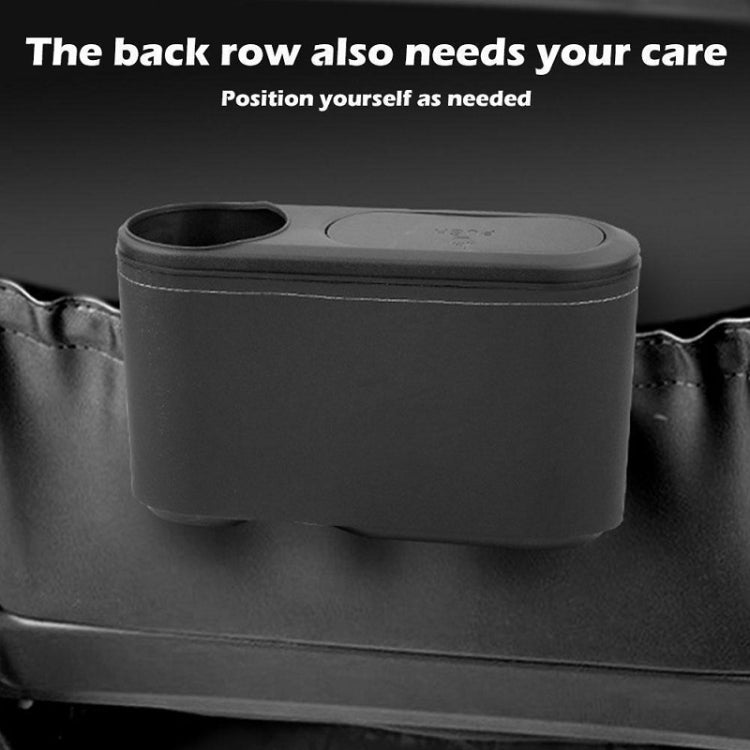 Car Seat Water Cup Holder Umbrella Storage Box Trash Can, Color: Black Leather