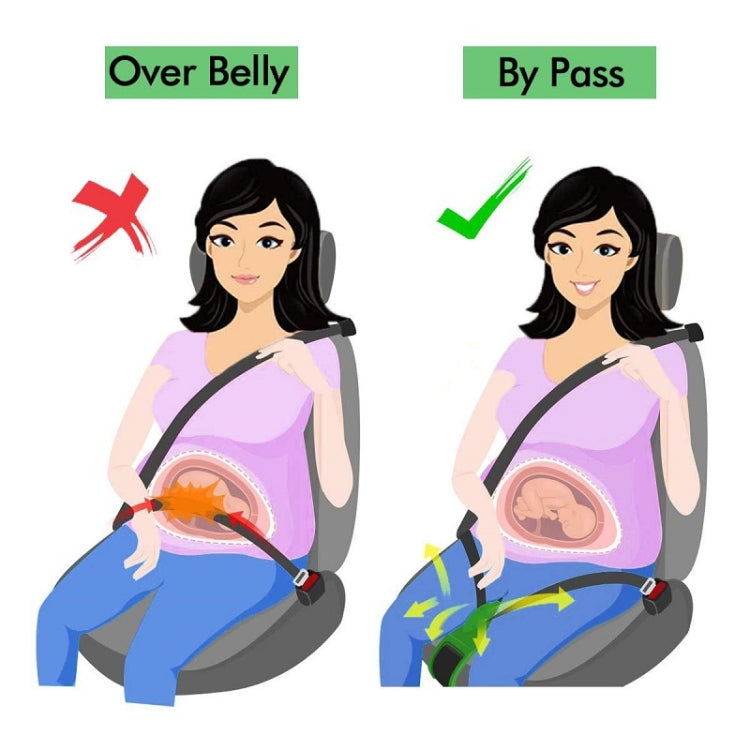 Pregnant Car Seat Belt Anti Stranglehold Belly Protection Fetal Regulator(Black)