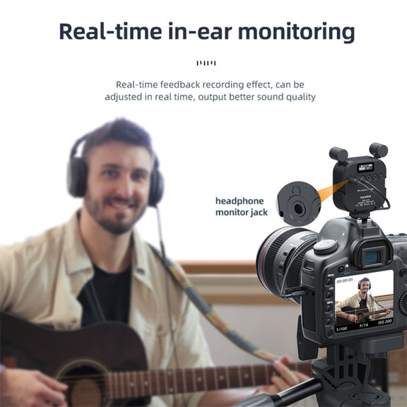 KIT-15LM Tripod Fill Light With Microphone Vlogging Kit  For Live Phone Recording(Black)