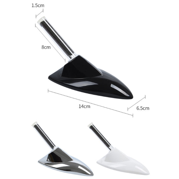 Car Solar Shark Fin With Antenna LED Warning Light, Specification: Silver with Remote Control