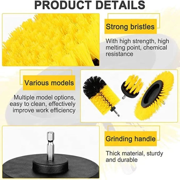 WRS-DS19 9 in 1 Electric Drill Crevice Cleaning Brushes Car Wash Tools Set(9pcs/set)
