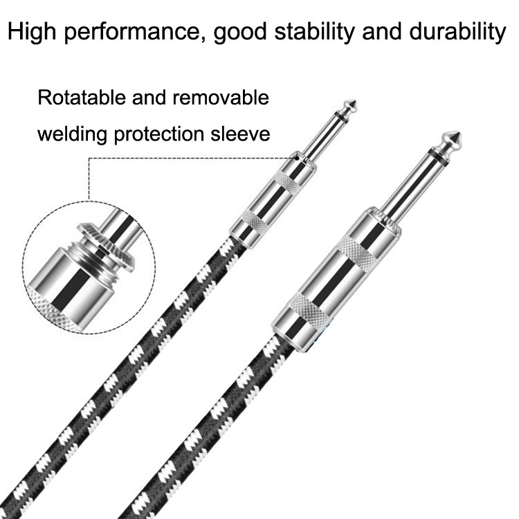 5m 2 Straight Head 6.35mm Guitar Cable Oxygen-Free Copper Core TS Large Two-core Cable